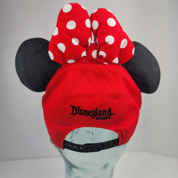 Disney Parks Minnie Mouse Bow Ears Polka Dot Snapback Baseball Cap Youth - Picture 3 of 16